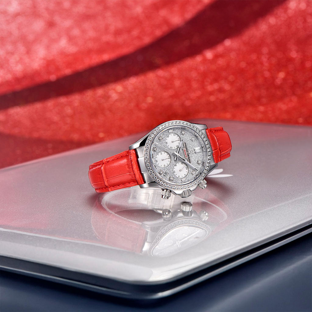 Relógio Feminino Pagani Design Daisy Red - Pagani Design