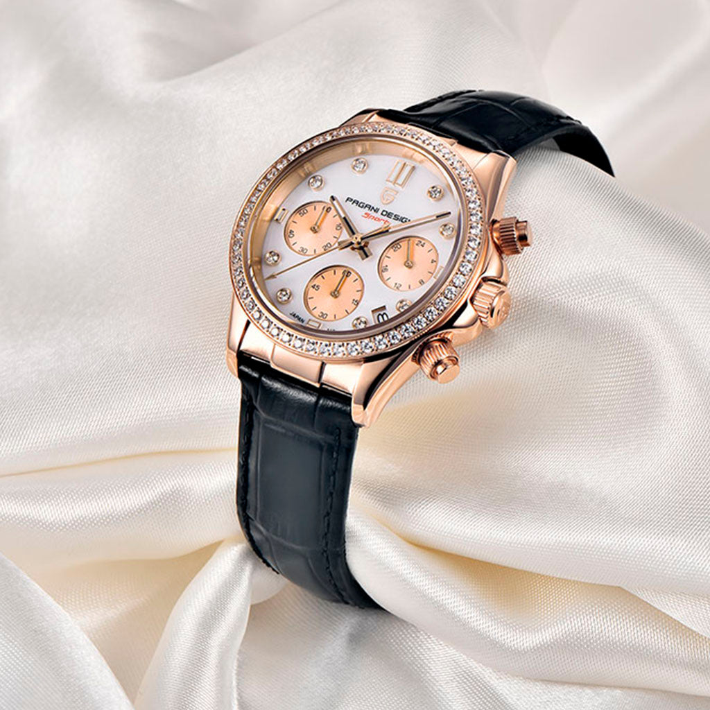 Relógio Feminino Pagani Design Daisy Gold Black - Pagani Design