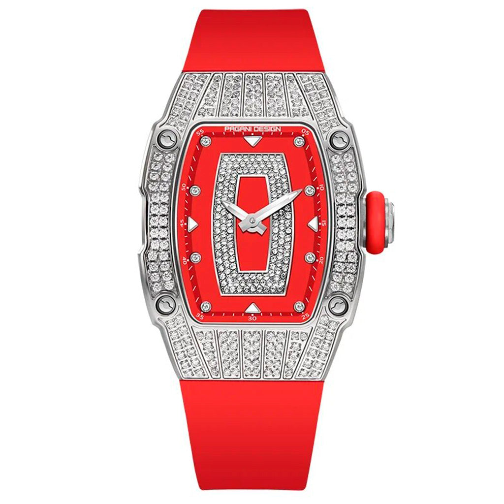 Relógio Feminino Pagani Design Marigold Red Silver - Pagani Design