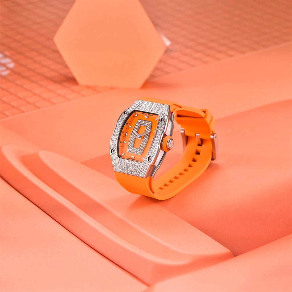 Relógio Feminino Pagani Design Marigold Orange Silver - Pagani Design