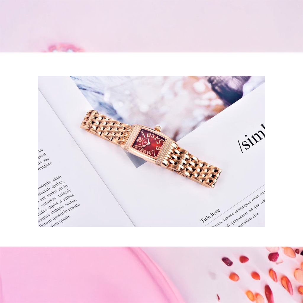 Relógio Feminino Pagani Design Sunflower Gold Red - Pagani Design