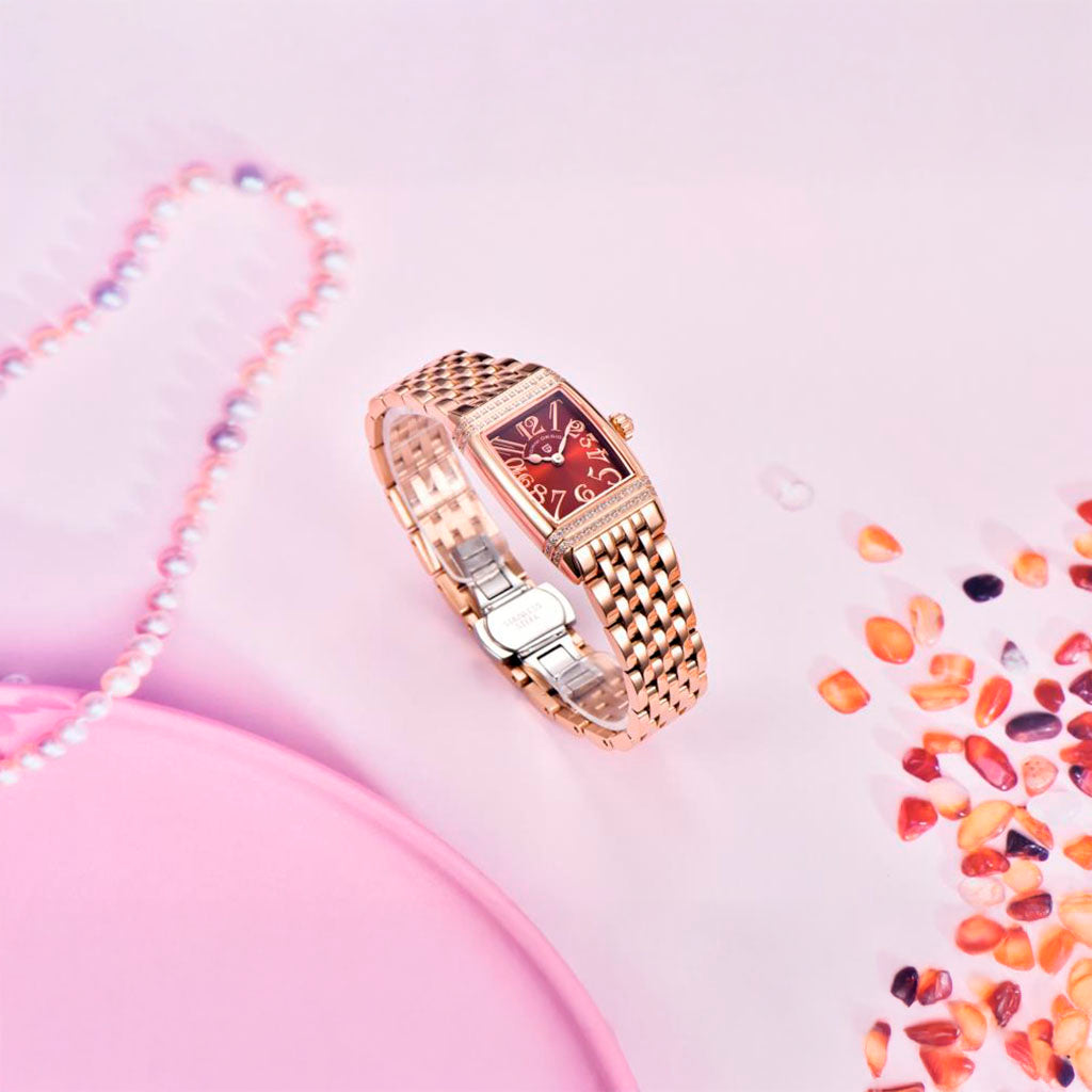 Relógio Feminino Pagani Design Sunflower Gold Red - Pagani Design