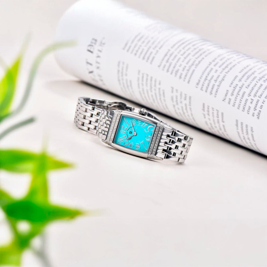 Relógio Feminino Pagani Design Sunflower Silver Blue - Pagani Design