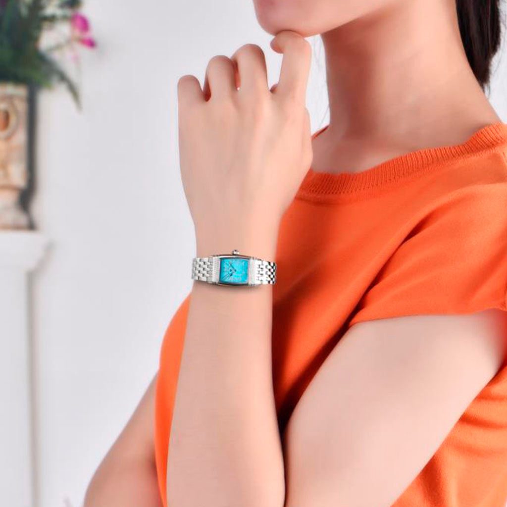 Relógio Feminino Pagani Design Sunflower Silver Blue - Pagani Design