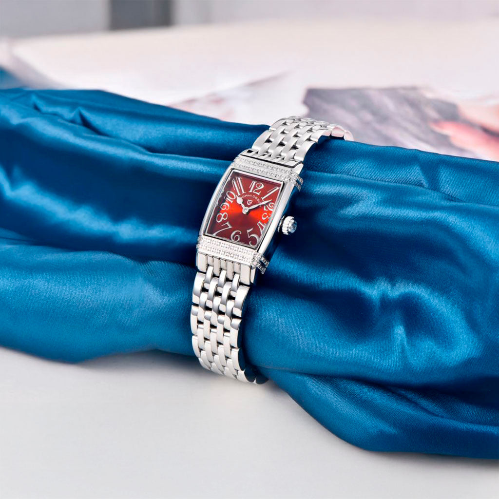 Relógio Feminino Pagani Design Sunflower Silver Red - Pagani Design