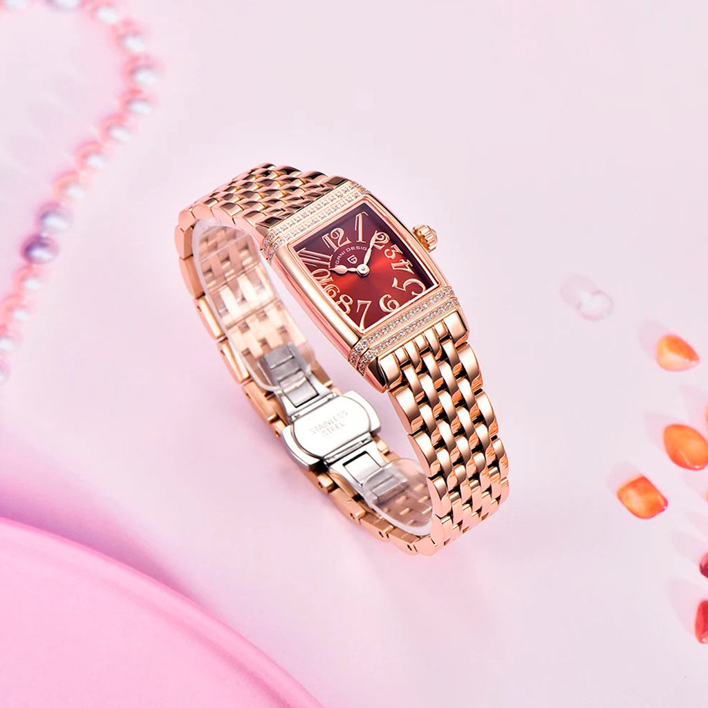 Relógio Feminino Pagani Design Sunflower Gold Red - Pagani Design