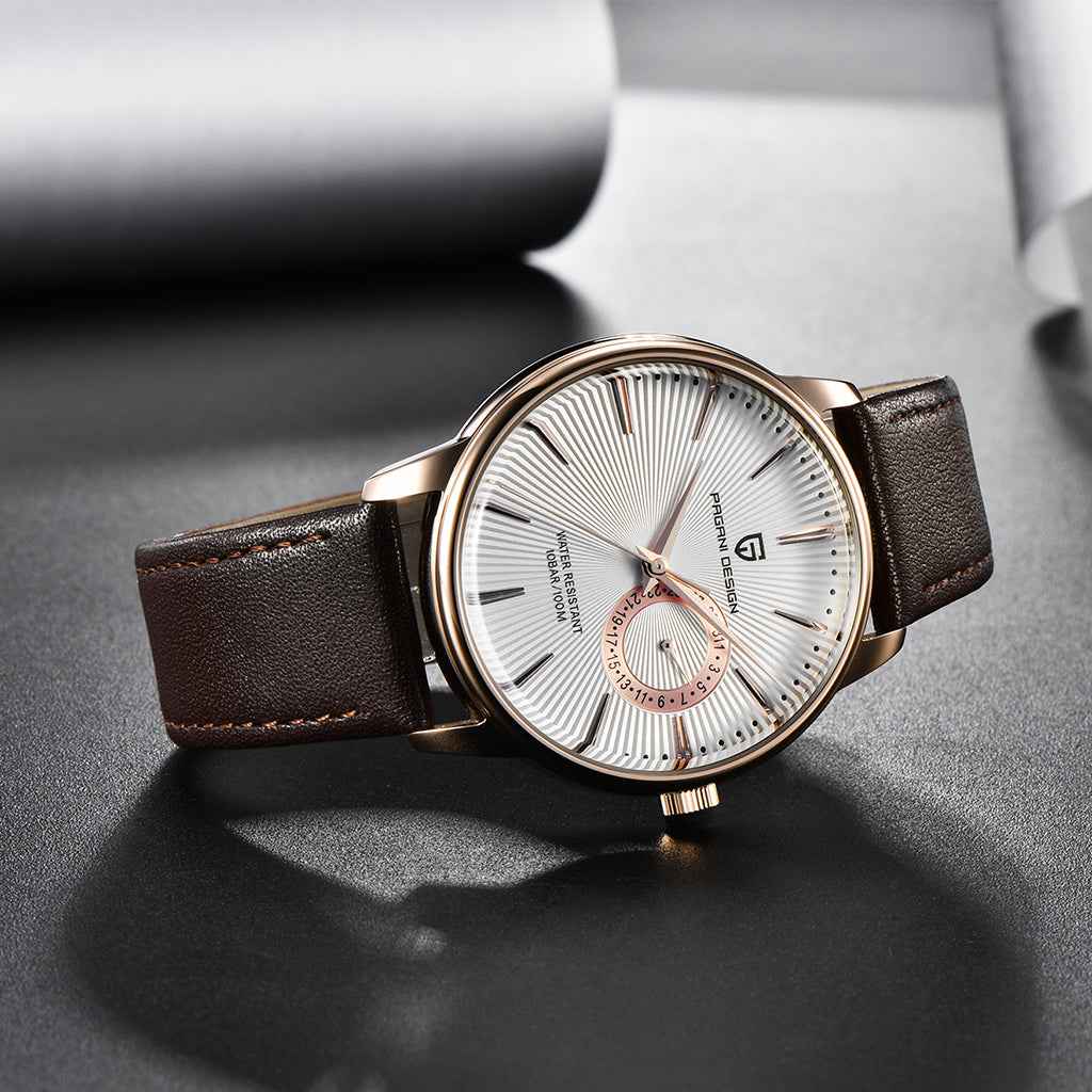 Relogio Masculino Pulseira em Couro Pagani Design Luzzago White Gold