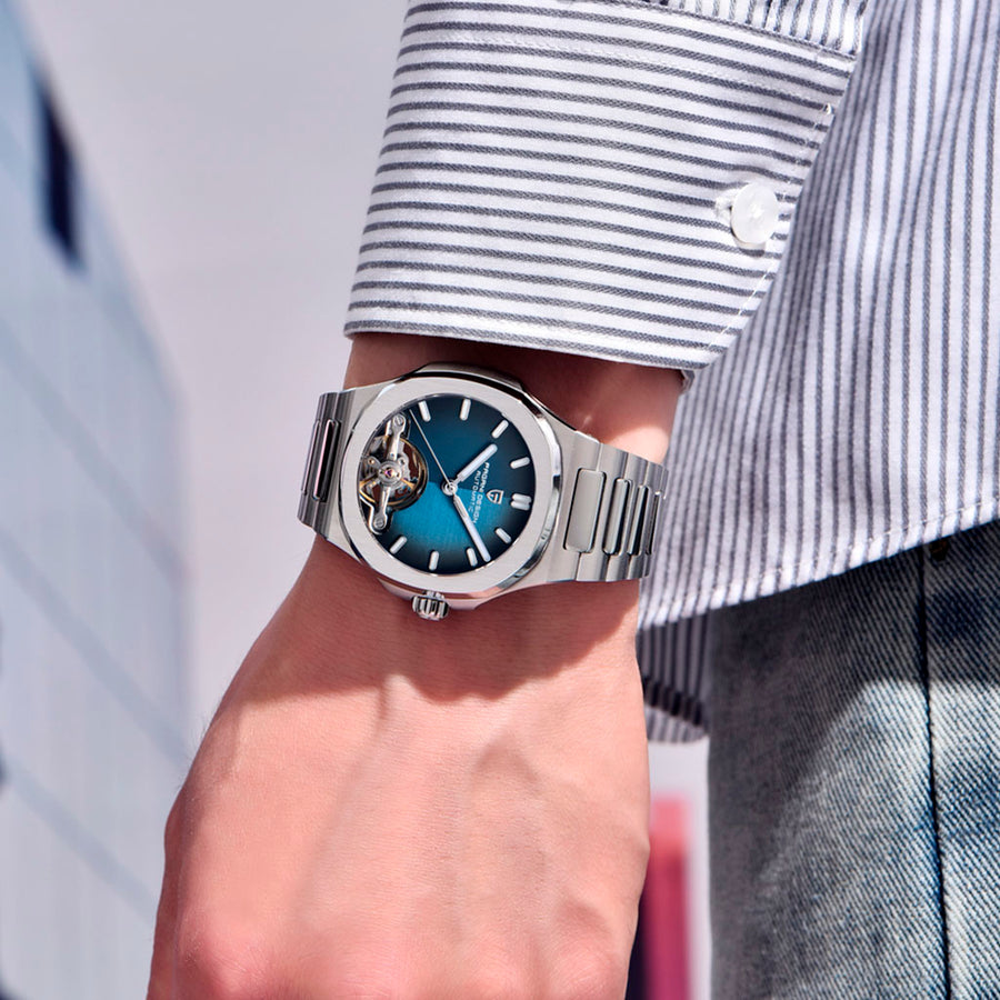 Pagani Design Esposito Silver Blue - no pulso