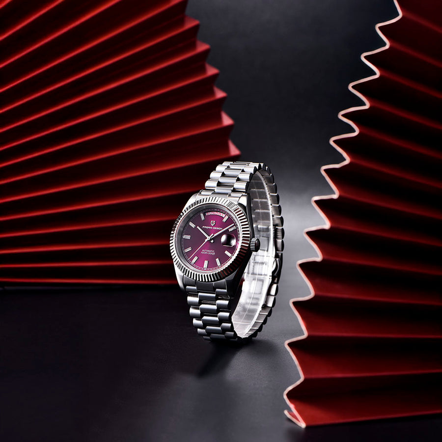 Pagani Design London Silver Cherry Red - no pulso