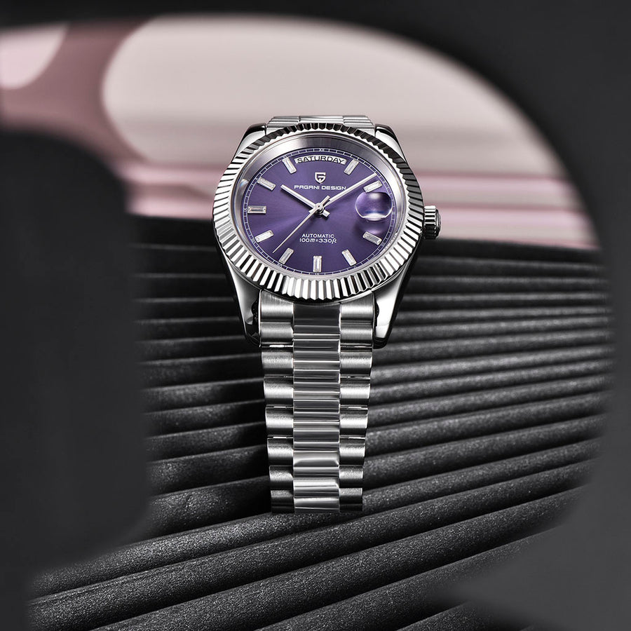 Pagani Design London Silver Purple - no pulso