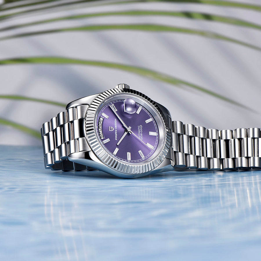 Pagani Design London Silver Purple - caixa e pulseira