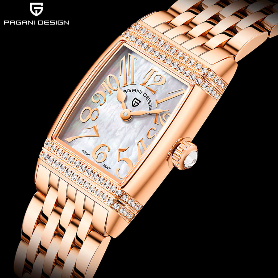 Relógio Feminino Pagani Design Sunflower Gold White - no pulso
