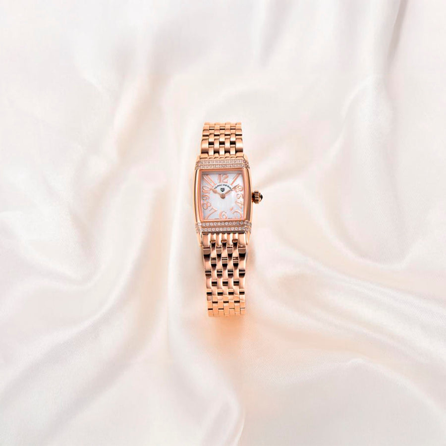 Relógio Feminino Pagani Design Sunflower Gold White - caixa e pulseira