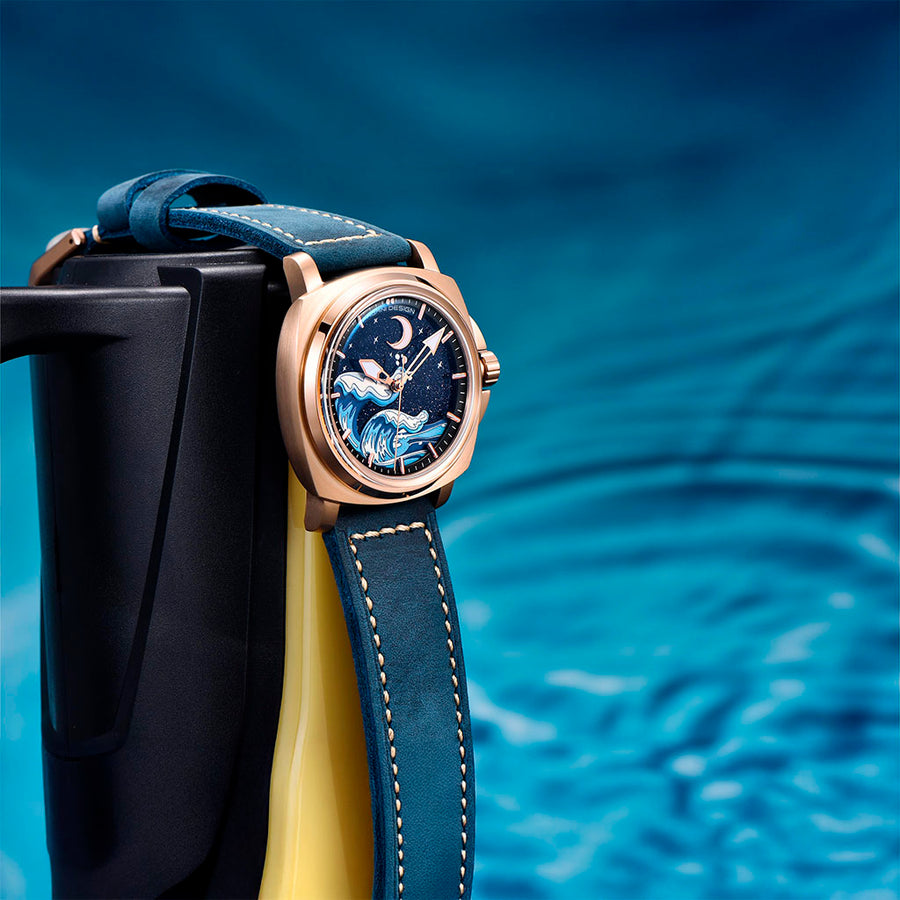 Pagani Design Wave Gold Blue - caixa e pulseira