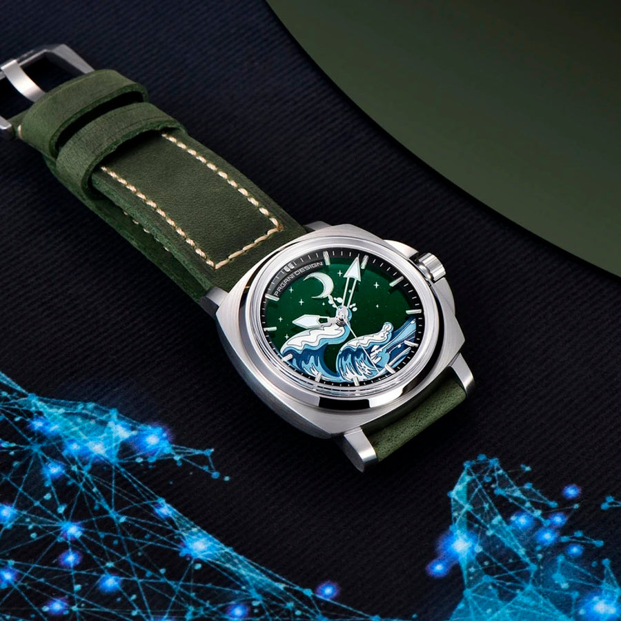 Pagani Design Wave Silver Green - mostrador