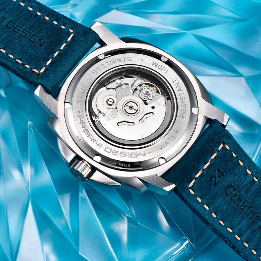 Pagani Design Wave Silver Blue - caixa e pulseira