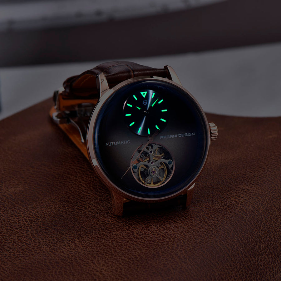 Pagani Design Tourbillon Gold Brown - mostrador