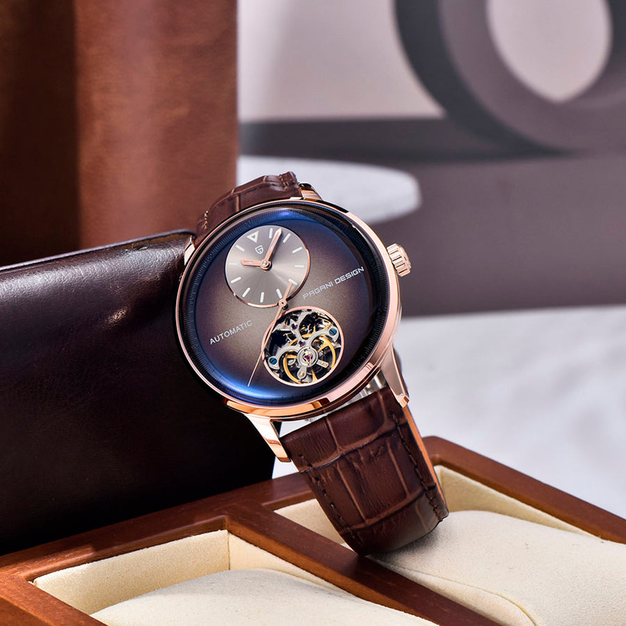 Pagani Design Tourbillon Gold Brown - caixa e pulseira