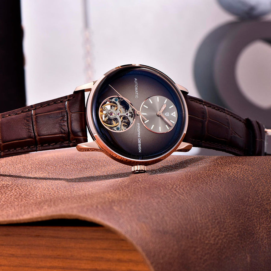 Pagani Design Tourbillon Gold Brown - no pulso