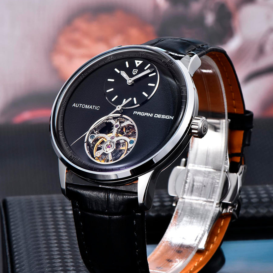 Pagani Design Tourbillon Silver Black - no pulso