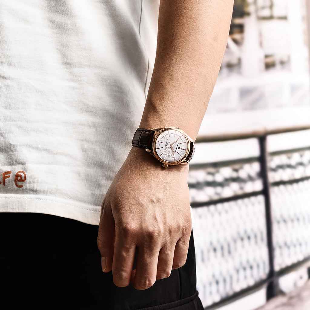 Relógio Masculino Dourado Pagani Design Luzzago White Gold